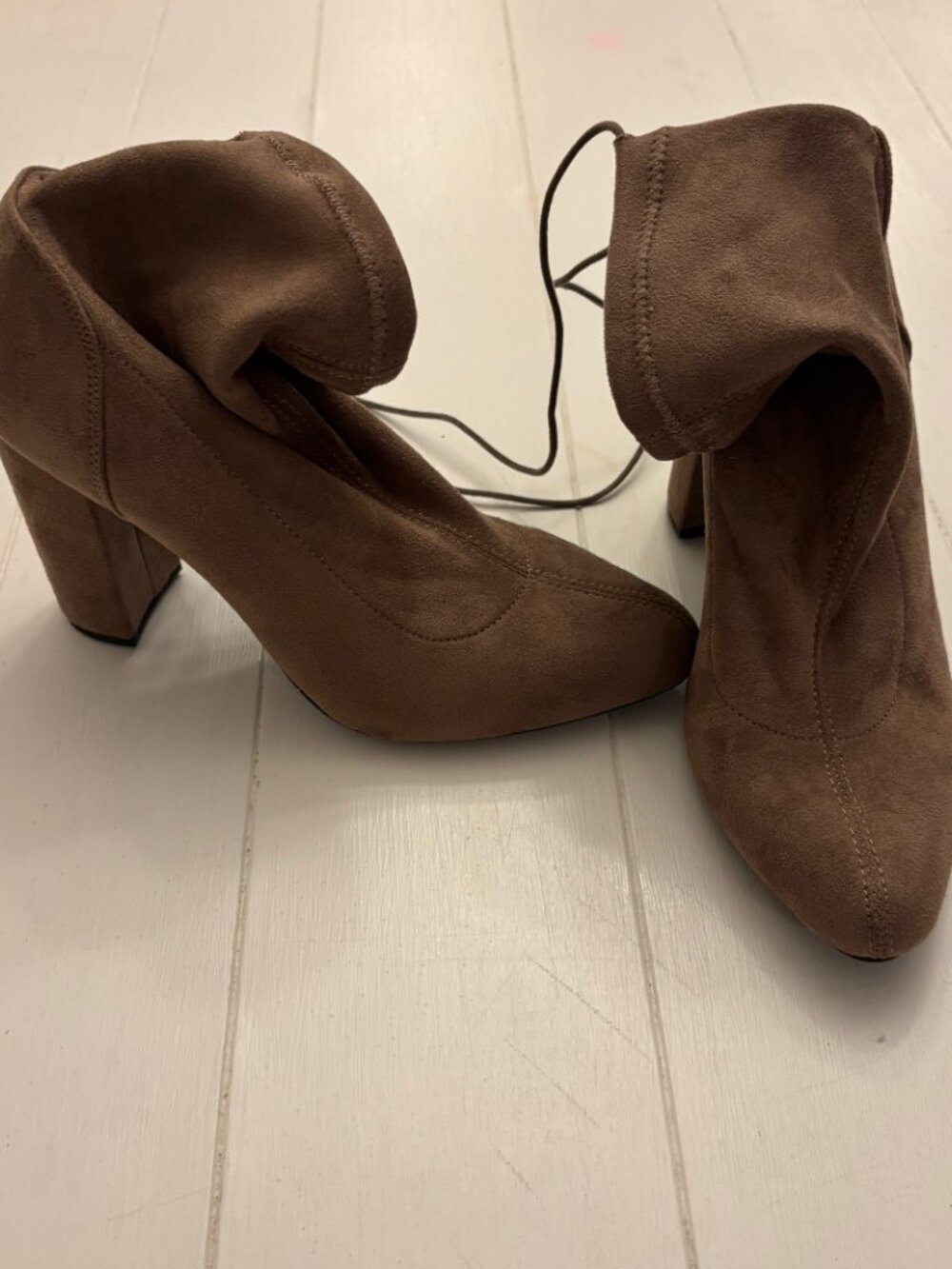Sheln Brown Faux Suede Slouch Sock Booties Size 8